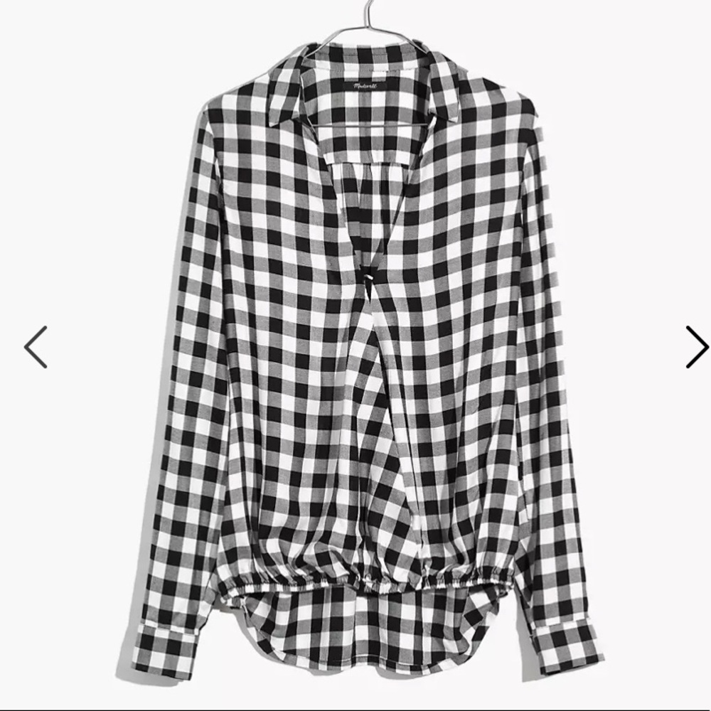 Wrap-Front Shirt in Buffalo Check